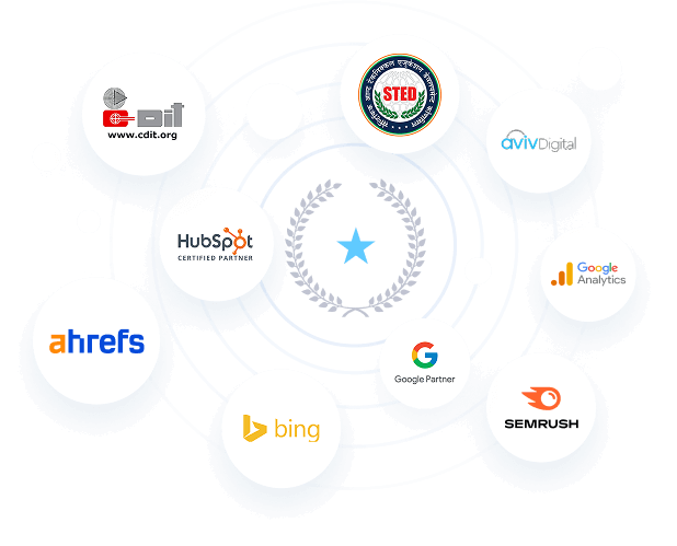 Aviv Digital STED Certification and partner badges